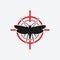 Clothes moth icon red target