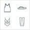 Clothes and outfit line icons. linear set. quality vector line set such as knee high socks, underwear, flip flop