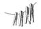 Clothes pegs sketch vector. isolated object drawing
