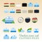 Clothes piles vector icon set