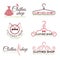 Clothes shop fashion logo vector set design