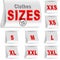 Clothes Size Label Marketing Tag Sticker Sewn Set White