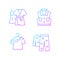 Clothes for sleeping gradient linear vector icons set