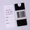 Clothes tag, double-sided black and white label mockup. Fashion, people and shopping concept - close-up of a price tag of a