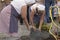 Clothes wash day, women show how to wash clothes in olden days