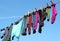 Clothes on a washing line.