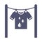 Clothesline drying icon on white background.