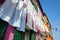 Clothesline in front of colorful houses in Burano