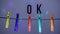 Clothespin ok text mail symbol disco light nobody hd footage