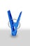 Clothespin, plastic, blue, steel spring,