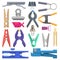Clothespin vector clothespeg clothes-pin and office clamp clip holding tool pin for laundry illustration set of