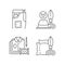 Clothing alteration service linear icons set