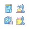 Clothing alteration service RGB color icons set