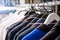 Clothing Garment Rack with Hanging Polos