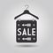 Clothing hangers SALE signage and banner icon