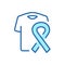 Clothing Help for Patients Cancer, Aids, Hiv Line Icon. T-shirt with Ribbon Support Cancer Patient Linear Pictogram