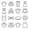 Clothing Icons Set on White Background. Line Style Vector