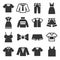 Clothing Icons Set on White Background. Vector