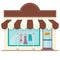 Clothing retail storefront vector illustration isolated graphic