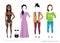 Clothing sets for black african american female. Constructor character.