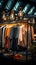 Clothing shop\\\'s hangers exhibit modern fashion, highlighting the boutique\\\'s stylish ambiance.