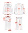 Clothing size chart vector illustration  2 piece suits