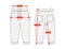 Clothing size chart vector illustration Sweat pants