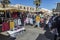 Clothing stalls at Marsaxlokk Market on Malta.