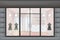 Clothing store building shop store facade with storefront large window,