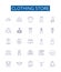 Clothing store line icons signs set. Design collection of Apparel, Clothing, Garment, Store, Outfit, Boutique, Shop