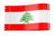 Clothing tag, label with flag of Lebanon. 3D rendering