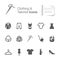 Clothing & tailored related icons