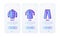 Clothing thin line icons set: jacket, coat, pants. Modern vector illustration