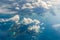 Cloud above island and sea from aerial view