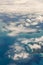 Cloud above island and sea from top view