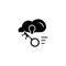 Cloud account black icon concept. Cloud account flat vector symbol, sign, illustration.