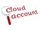 Cloud account with magnifying glass