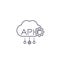 Cloud API, software integration line icon