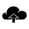Cloud with arrow up solid icon. Data vector illustration isolated on white. Upload glyph style design, designed for web