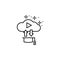 Cloud, arrows, graduate hat icon. Simple line, outline vector of online educationa icons for ui and ux, website or mobile