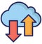 Cloud Arrows Isolated Vector Icon that can easily modify or edit.