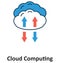 Cloud Arrows Isolated and Vector Icon for Technology