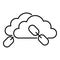 Cloud backlink strategy icon, outline style