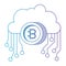 Cloud with bitcoin commerce technology icon