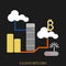 Cloud bitcoin vector illustration