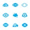Cloud blue technology of future science application design logo icons