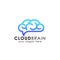 Cloud brain logo design vector icon. digital brain logo. cloud l