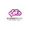 Cloud brain logo design vector icon. smart cloud logo template