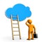 Cloud Businessman Ladder