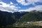 Cloud-capped mountains in the Daocheng Yading National Park, Sichuan, China.